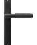 From The Anvil's Matt Black Brompton Slimline Lever Espag. Latch Set