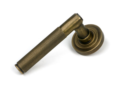 From The Anvil's Burnished Brass Brompton Lever on Rose Set (Unsprung)