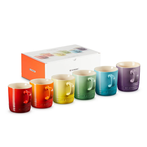 Le Creuset Stoneware Rainbow Set of 6 350ml Mugs