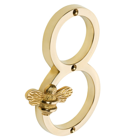 Brass bee Premium House Numbers with Bee in Brass Finish 0-9 - 20% OFF BLACK FRIDAY SALE