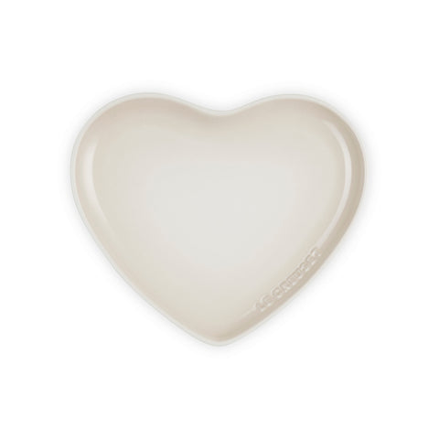 Le Creuset Stoneware Heart Plate 23cm in Meringue