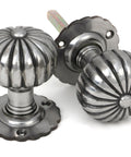 From The Anvil's Natural Smooth Flower Mortice/Rim Knob Set