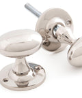 From The Anvil's Polished Nickel Oval Mortice/Rim Knob Set