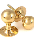 From The Anvil's Polished Brass Ball Mortice Knob Set