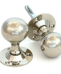 From The Anvil's Polished Nickel Ball Mortice Knob Set
