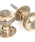 From The Anvil's Aged Brass Prestbury Mortice/Rim Knob Set