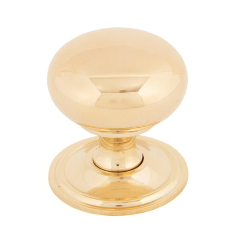 From The Anvil's Polished Brass Mushroom Cabinet Knob