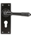 From The Anvil's Aged Bronze Reeded Lever Euro Lock Set