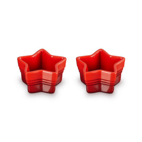 Le Creuset Stoneware Set of 2 Star Ramekins Cerise