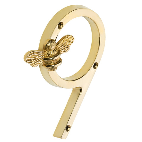 Brass bee Premium House Numbers with Bee in Brass Finish 0-9 - 20% OFF BLACK FRIDAY SALE