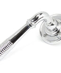 From The Anvil's Polished Chrome Reeded Lever on Rose Set
