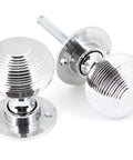 From The Anvil's Polished Chrome Heavy Beehive Mortice/Rim Knob Set