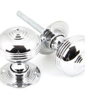 From The Anvil's Polished Chrome Prestbury Mortice/Rim Knob Set