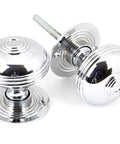 From The Anvil's Polished Chrome Prestbury Mortice/Rim Knob Set