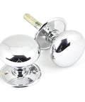 From The Anvil's Polished Chrome Mushroom Mortice/Rim Knob Set