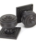 From The Anvil's Aged Bronze Tewkesbury Square Mortice Knob Set