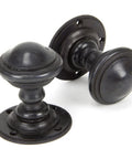 From The Anvil's Aged Bronze Brockworth Mortice Knob Set