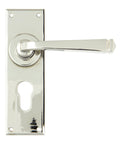 From The Anvil's Polished Nickel Avon Lever Euro Lock Set