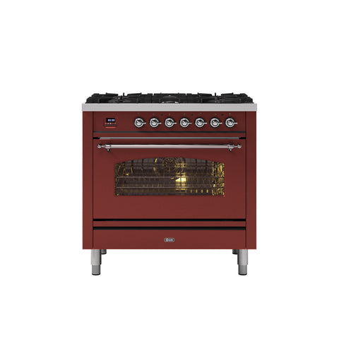 Ilve 90cm Milano 6 Burner Single Oven Dual Fuel Range Cooker