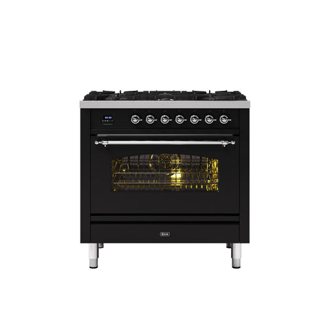 Ilve 90cm Milano 6 Burner Single Oven Dual Fuel Range Cooker