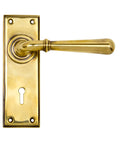 From The Anvil's Aged Brass Newbury Lever Lock Set