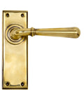 From The Anvil's Aged Brass Newbury Lever Latch Set