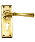 From The Anvil's Aged Brass Newbury Lever Euro Lock Set