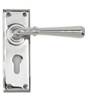 From The Anvil's Polished Chrome Newbury Lever Euro Lock Set