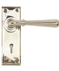 From The Anvil's Polished Nickel Newbury Lever Lock Set