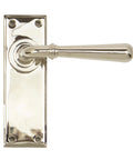 From The Anvil's Polished Nickel Newbury Lever Latch Set
