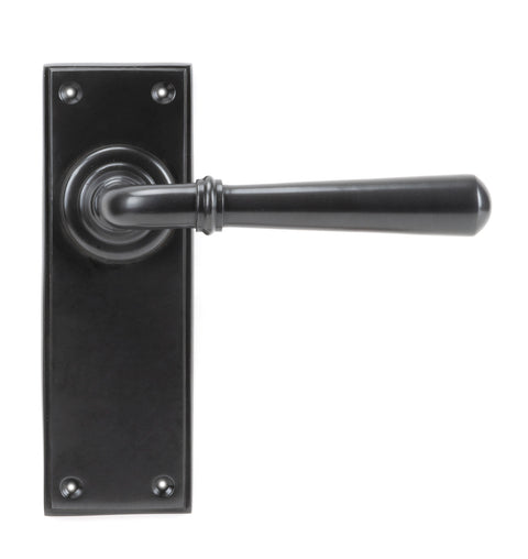 From The Anvil's Aged Bronze Newbury Lever Latch Set