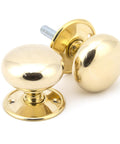From The Anvil's Polished Brass 57mm Mushroom Mortice/Rim Knob Set