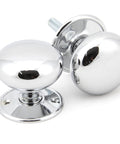 From The Anvil's Polished Chrome 57mm Mushroom Mortice/Rim Knob Set