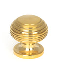 From The Anvil's Polished Brass Beehive Cabinet Knob
