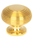 From The Anvil's Polished Brass Beehive Cabinet Knob