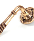 From The Anvil's Polished Bronze Reeded Lever on Rose Set