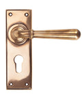 From The Anvil's Polished Bronze Newbury Lever Euro Lock Set