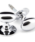 From The Anvil's Polished Chrome Oval Mortice/Rim Knob Set