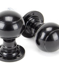 From The Anvil's Black Regency Mortice/Rim Knob Set