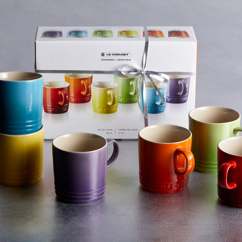Le Creuset Stoneware Rainbow Set of 6 350ml Mugs