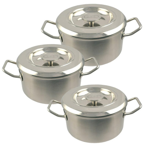 AGA Cookshop Stainless Steel 3 Piece Casserole Set