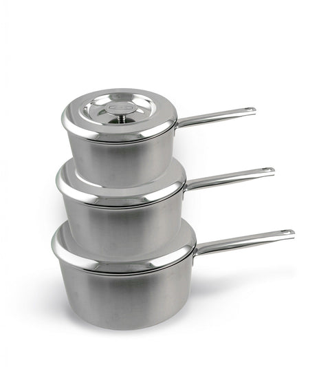 AGA Cookshop Stainless Steel 3 Piece Saucepan Set