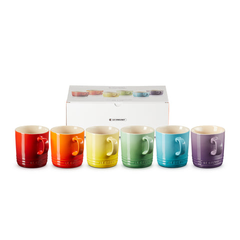 Le Creuset Stoneware Rainbow Set of 6 350ml Mugs