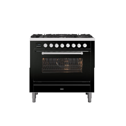 Ilve 90cm Roma 6 Burner Single Oven Dual Fuel Range Cooker