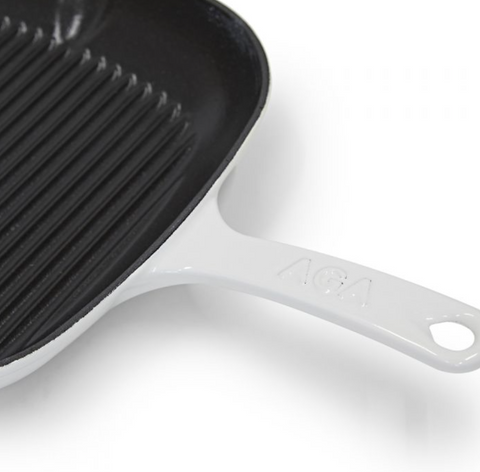 AGA Cast Iron 26cm Square Grill Pan Matt White -