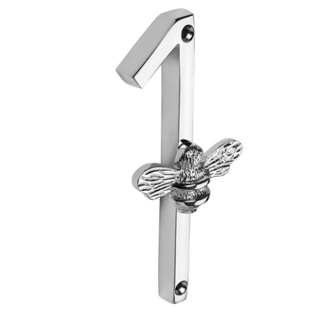 Brass Bee Premium House Numbers with Bee in Nickel Finish 0-9 - 20% OFF BLACK FRIDAY SALE