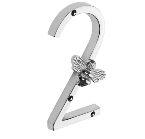 Brass Bee Premium House Numbers with Bee in Nickel Finish 0-9 - 20% OFF BLACK FRIDAY SALE