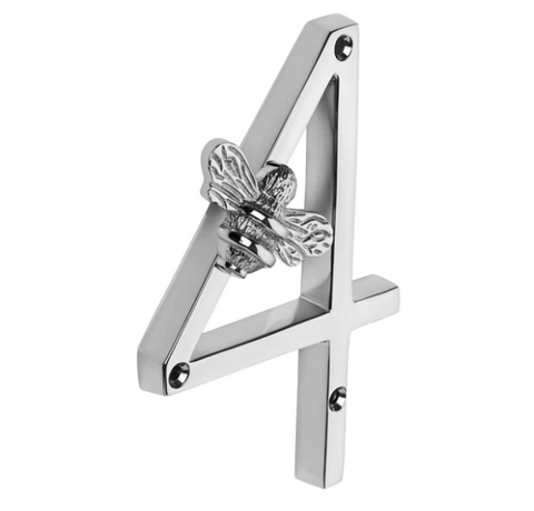 Brass Bee Premium House Numbers with Bee in Nickel Finish 0-9 - 20% OFF BLACK FRIDAY SALE