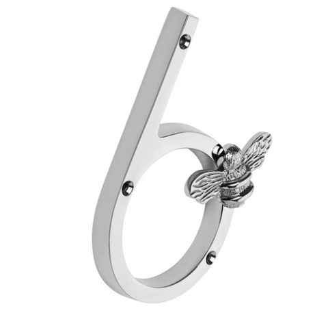 Brass Bee Premium House Numbers with Bee in Nickel Finish 0-9 - 20% OFF BLACK FRIDAY SALE