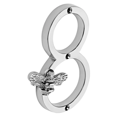 Brass Bee Premium House Numbers with Bee in Nickel Finish 0-9 - 20% OFF BLACK FRIDAY SALE